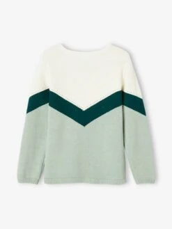 Pull Colorblock Fille Bordeaux - Vertbaudet -Petite Modeuse pull colorblock fille 4