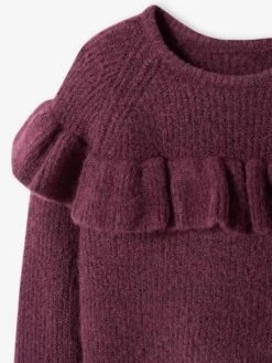 Pull Douceur à Volants Fille Rose - Vertbaudet -Petite Modeuse pull douceur a volants fille 2