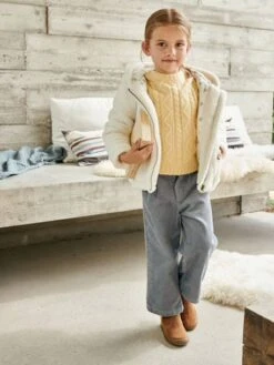 Pull Douillet à Torsades Et Volants Fille Jaune Pale - Vertbaudet -Petite Modeuse pull douillet a torsades et volants fille 5