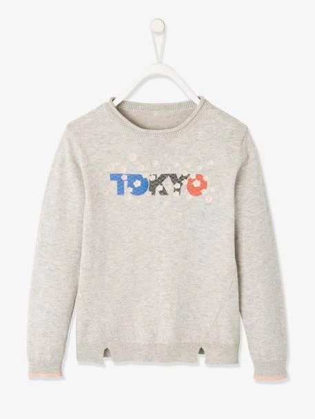 Pull Fille Motif Graphique Fleurs Brodées Gris Clair Chiné - Vertbaudet 1 Pull Fille Motif Graphique Fleurs Brodées Gris Clair Chiné - Vertbaudet