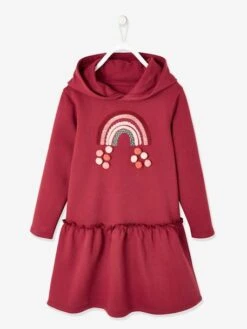 Robe à Capuche En Molleton Fille Détails Fantaisie Noir - Vertbaudet
