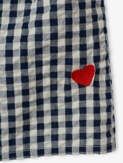 Robe à Carreaux Vichy Fille Manche Boules Carreaux Marine - Vertbaudet -Petite Modeuse robe a carreaux vichy fille manche boules 5