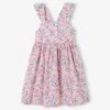 Robe à Fleurs Bretelles Volantées Fille Vert Imprimé - Vertbaudet