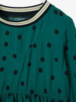 Robe à Pois Fille Sapin Imprimé - Vertbaudet -Petite Modeuse robe a pois fille 2