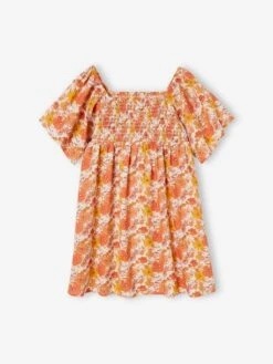 Robe à Smocks Imprimée Fleurs Fille Rose Nude - Vertbaudet 8 Robe à Smocks Imprimée Fleurs Fille Rose Nude - Vertbaudet -Petite Modeuse robe a smocks imprimee fleurs fille 2