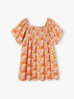 Robe à Smocks Imprimée Fleurs Fille Rose Nude - Vertbaudet 9 Robe à Smocks Imprimée Fleurs Fille Rose Nude - Vertbaudet -Petite Modeuse robe a smocks imprimee fleurs fille 3
