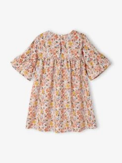 Robe à Smocks Motifs Fleurs Fille Rose Imprimé - Vertbaudet -Petite Modeuse robe a smocks motifs fleurs fille 3