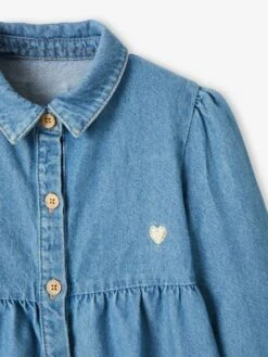 Robe à Volant En Denim Fille Stone - Vertbaudet -Petite Modeuse robe a volant en denim fille 4