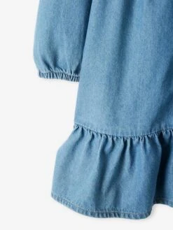 Robe à Volant En Denim Fille Stone - Vertbaudet -Petite Modeuse robe a volant en denim fille 5