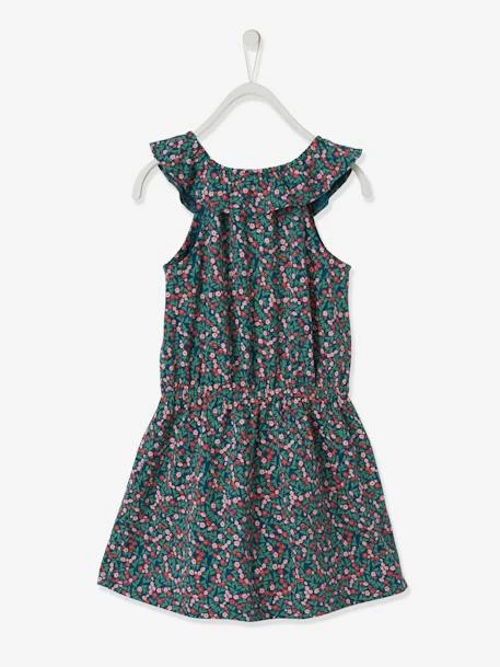 Robe à Volant Fille Bleu Canard Imprimé - Vertbaudet 2 Robe à Volant Fille Bleu Canard Imprimé - Vertbaudet – Image 2