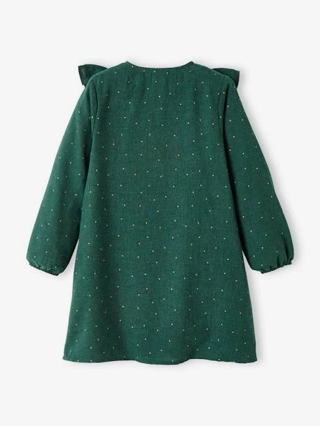 Robe à Volants Motifs Pois Irisés Fille Vert Imprimé - Vertbaudet 2 Robe à Volants Motifs Pois Irisés Fille Vert Imprimé - Vertbaudet – Image 2