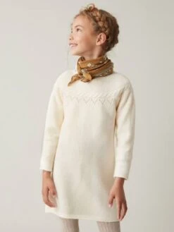 Robe Ajourée Fille CYRILLUS En Tricot écru - Cyrillus 5 Robe Ajourée Fille CYRILLUS En Tricot écru - Cyrillus -Petite Modeuse robe ajouree fille cyrillus en tricot 2