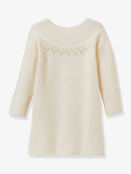 Robe Ajourée Fille CYRILLUS En Tricot écru - Cyrillus 1 Robe Ajourée Fille CYRILLUS En Tricot écru - Cyrillus