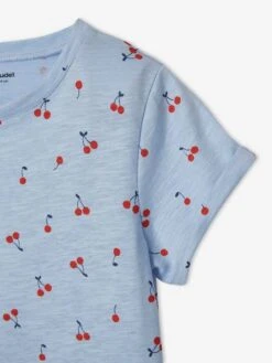 Robe Basics Imprimée Fille Manches Courtes Vert émeraude - Vertbaudet -Petite Modeuse robe basics imprimee fille manches courtes 2