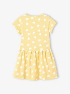 Robe Basics Imprimée Fille Manches Courtes Vert émeraude - Vertbaudet -Petite Modeuse robe basics imprimee fille manches courtes 4