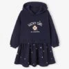 Robe Bi-matière à Capuche Fille Bleu - Vertbaudet