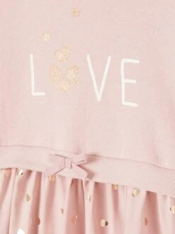 Robe Bi-matière à Capuche Fille Bleu - Vertbaudet -Petite Modeuse robe bi matiere a capuche fille 5