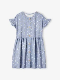 Robe Boutonnée à Fleurs Fille écru - Vertbaudet -Petite Modeuse robe boutonnee a fleurs fille 3