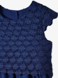 Robe De Cérémonie Effet 2 En 1 Superposition En Macramé Fille Ivoire - Vertbaudet -Petite Modeuse robe de ceremonie effet 2 en 1 superposition en macrame fille 2