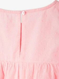 Robe De Cérémonie Fille Effet Plumetis Détails Dentelle Rose - Vertbaudet -Petite Modeuse robe de ceremonie fille effet plumetis details dentelle 3