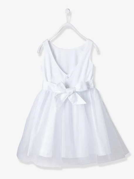 Robe De Cérémonie Fille En Satin Et Tulle Rose Poudré - Vertbaudet 3 Robe De Cérémonie Fille En Satin Et Tulle Rose Poudré - Vertbaudet – Image 3
