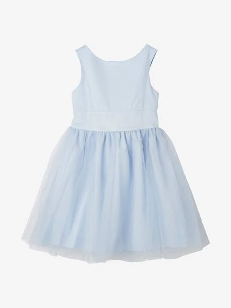 Robe De Cérémonie Fille En Satin Et Tulle Rose Poudré - Vertbaudet 6 Robe De Cérémonie Fille En Satin Et Tulle Rose Poudré - Vertbaudet – Image 6