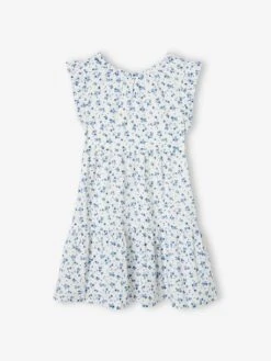 Robe De Cérémonie Motifs Fleurs Fille écru - Vertbaudet -Petite Modeuse robe de ceremonie motifs fleurs fille 2