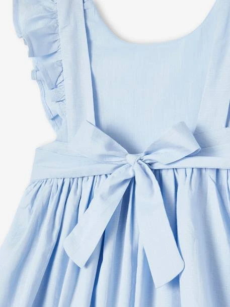 Robe De Cérémonie Volantée Dos Nu Fille Bleu Ciel - Vertbaudet 3 Robe De Cérémonie Volantée Dos Nu Fille Bleu Ciel - Vertbaudet – Image 3