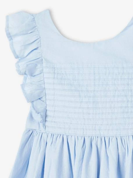 Robe De Cérémonie Volantée Dos Nu Fille Bleu Ciel - Vertbaudet 4 Robe De Cérémonie Volantée Dos Nu Fille Bleu Ciel - Vertbaudet – Image 4