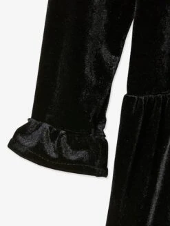 Robe De Fête Fille En Velours Lisse Noir - Vertbaudet -Petite Modeuse robe de fete fille en velours lisse 3