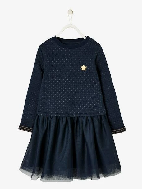 Robe De Noël Fille Bi-matière Encre - Vertbaudet 1 Robe De Noël Fille Bi-matière Encre - Vertbaudet