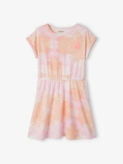 Robe Effet "tie & Dye" Fille Jaune / Rose - Vertbaudet -Petite Modeuse robe effet tie dye fille 2