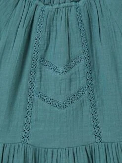 Robe En Gaze De Coton Col Montant Fille CYRILLUS Marron - Cyrillus -Petite Modeuse robe en gaze de coton col montant fille cyrillus 4