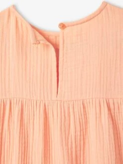 Robe En Gaze De Coton Fille Abricot Poudré - Vertbaudet 9 Robe En Gaze De Coton Fille Abricot Poudré - Vertbaudet -Petite Modeuse robe en gaze de coton fille 3