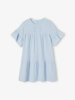 Robe En Gaze De Coton Fille Abricot Poudré - Vertbaudet 11 Robe En Gaze De Coton Fille Abricot Poudré - Vertbaudet -Petite Modeuse robe en gaze de coton fille 5