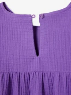Robe En Gaze De Coton Manches 3/4 Volantées Fille Violet - Vertbaudet 7 Robe En Gaze De Coton Manches 3/4 Volantées Fille Violet - Vertbaudet -Petite Modeuse robe en gaze de coton manches 34 volantees fille 3