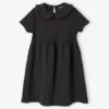 Robe En Molleton Col Claudine Fille Anthracite - Vertbaudet