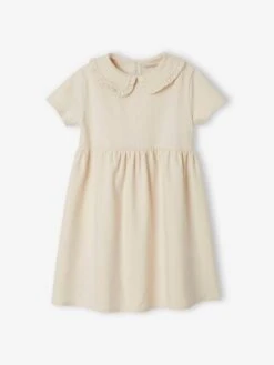 Robe En Molleton Col Claudine Fille Anthracite - Vertbaudet -Petite Modeuse robe en molleton col claudine fille 3