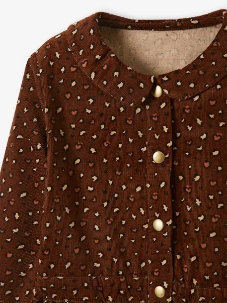 Robe En Velour Imprimé Fille Prune - Vertbaudet 4 Robe En Velour Imprimé Fille Prune - Vertbaudet – Image 4