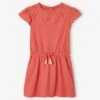 Robe Fille Détails En Broderie Anglaise Blush Foncé - Vertbaudet