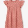 Robe Fille En Gaze De Coton Imprimée Manches Papillon Tomette - Vertbaudet