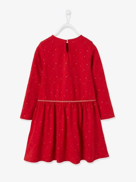 Robe Fille Imprimée étoiles Irisées Rouge Foncé Imprimé - Vertbaudet 6 Robe Fille Imprimée étoiles Irisées Rouge Foncé Imprimé - Vertbaudet – Image 6