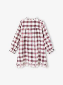 Robe Flanelle à Carreaux Fille Carreaux Rouge - Vertbaudet -Petite Modeuse robe flanelle a carreaux fille 1