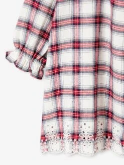 Robe Flanelle à Carreaux Fille Carreaux Rouge - Vertbaudet -Petite Modeuse robe flanelle a carreaux fille 3
