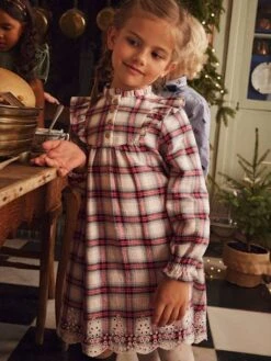 Robe Flanelle à Carreaux Fille Carreaux Rouge - Vertbaudet -Petite Modeuse robe flanelle a carreaux fille 4