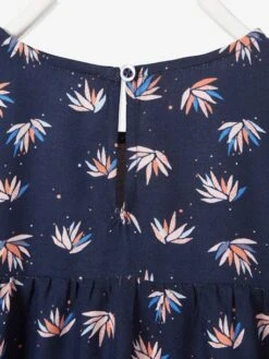 Robe Fluide Imprimée Fille Marine Imprimé Feuilles - Vertbaudet -Petite Modeuse robe fluide imprimee fille 11