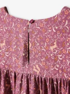 Robe Fluide Imprimée Fille Vert Motifs Biches/fleurs - Vertbaudet -Petite Modeuse robe fluide imprimee fille 2