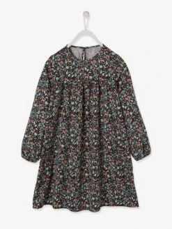 Robe Fluide Imprimée Fille Vert Motifs Biches/fleurs - Vertbaudet -Petite Modeuse robe fluide imprimee fille 3