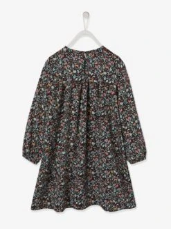 Robe Fluide Imprimée Fille Vert Motifs Biches/fleurs - Vertbaudet -Petite Modeuse robe fluide imprimee fille 4