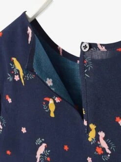 Robe Imprimée Fille Effet Blousant Fantaisie Encre Imprimé - Vertbaudet -Petite Modeuse robe imprimee fille effet blousant fantaisie 4